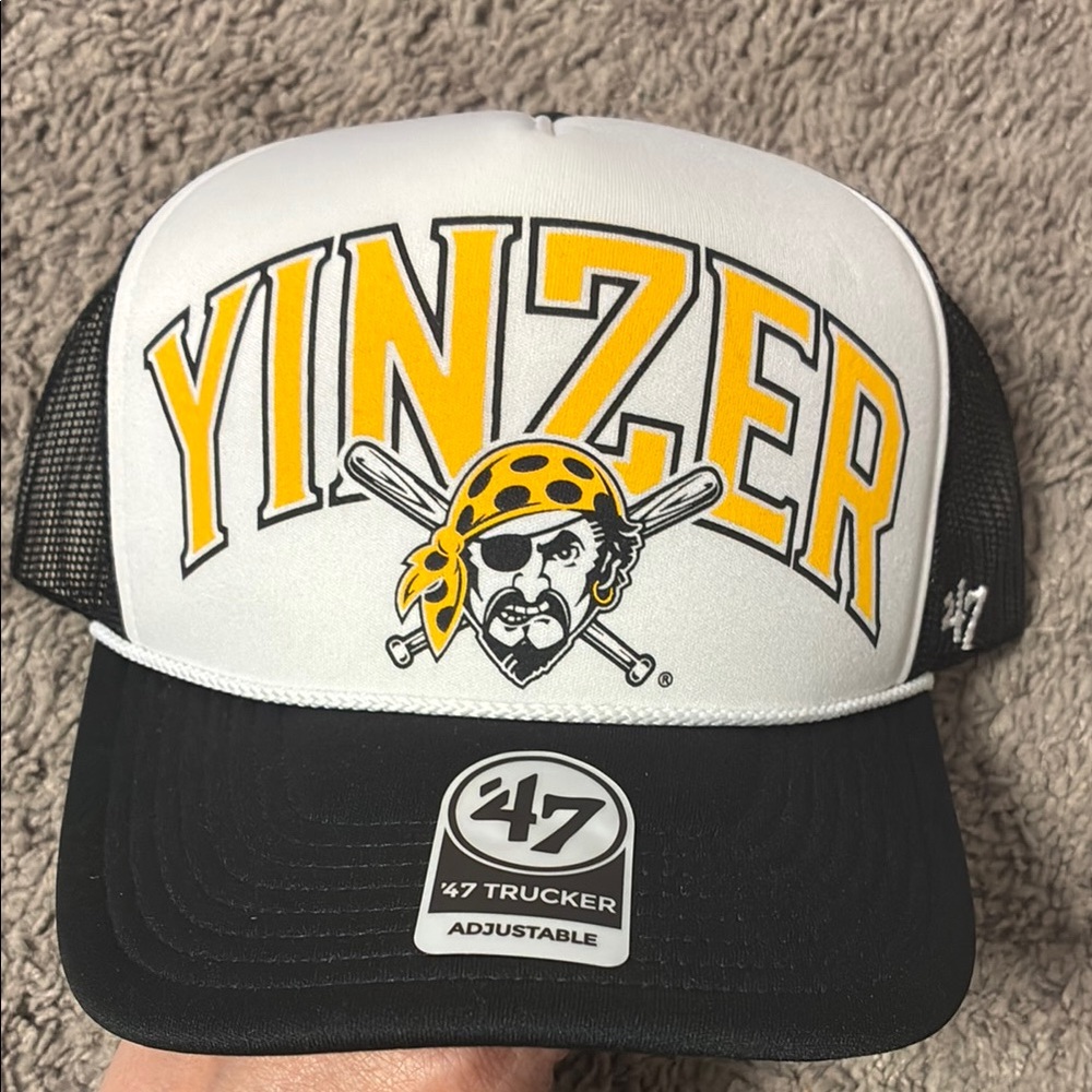 47 Brand Black and White Trucker Hat